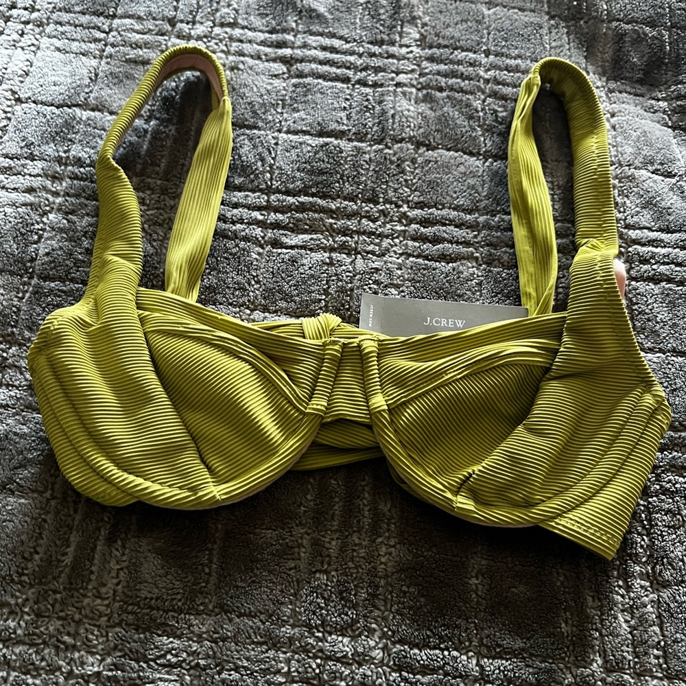 J. Crew Green Underwire Bikini Top